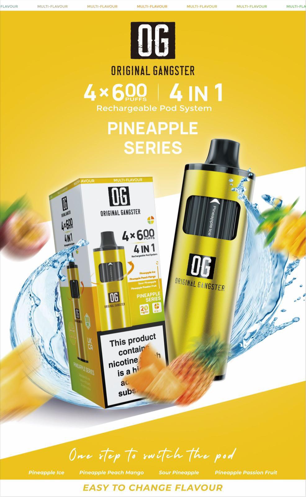 ORIGINAL Gangster OG 2400 4 IN 1 Pre-filled Pod Vape Kit 20MG