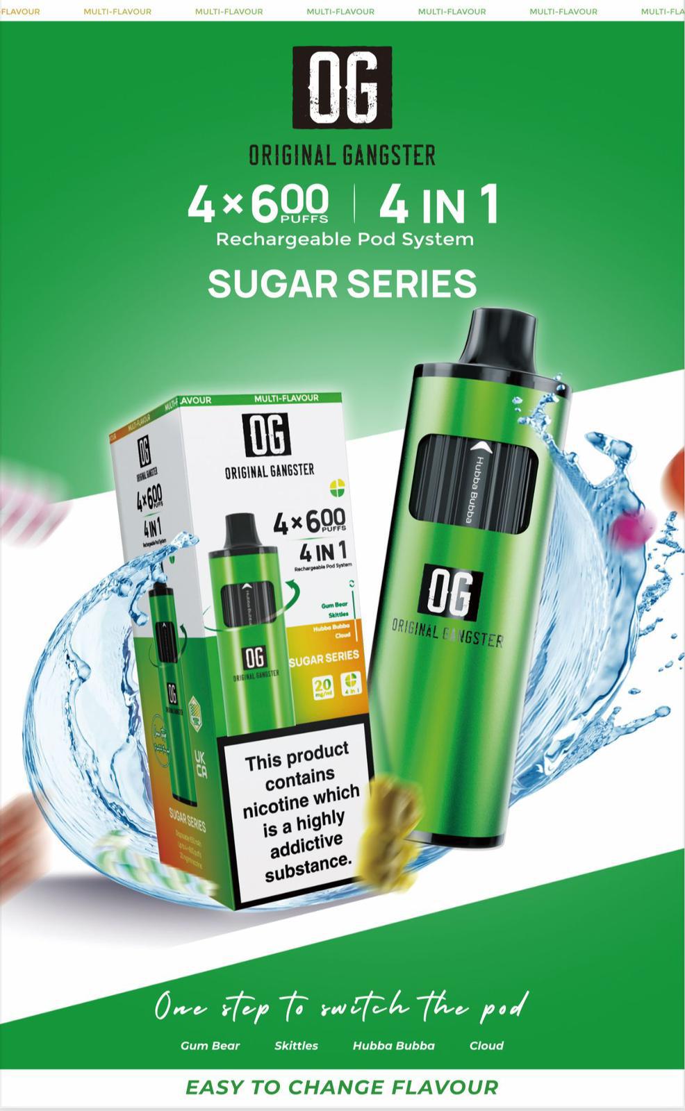 ORIGINAL Gangster OG 2400 4 IN 1 Pre-filled Pod Vape Kit 20MG