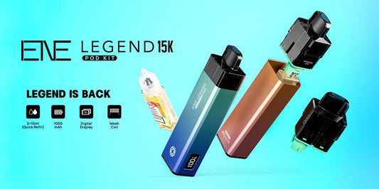 ENE Legend 15K Pre-filled Vape Kit 1000mAh Rechargeable & Refillable