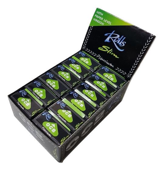 OCB Black Slim Rolls Rips Premium Thin Smoking Rolling Papers Skins
