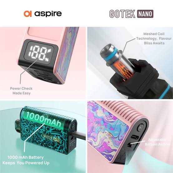 Aspire Gotek Nano Vape Pod Kit 2ml Pocket Vape Mod