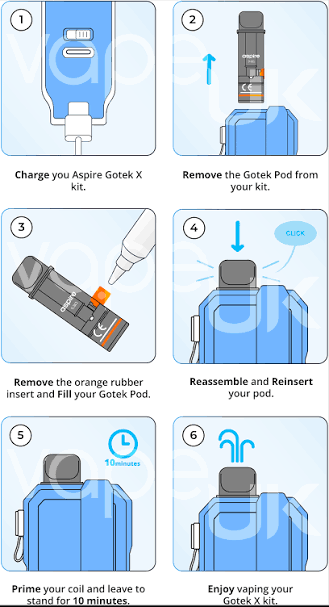 Aspire GOTEK X Pod Kit Pocket Vape Mod 650 mAh