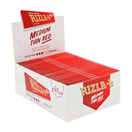 RIZLA Red King Size Medium Thin Genuine Cigarette Rolling Papers