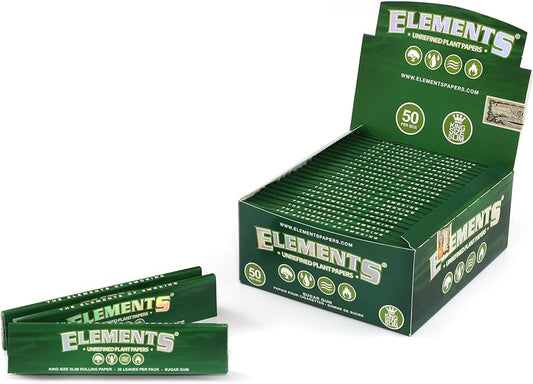 Elements Green King Size Slim Rolling Papers Skin Genuine