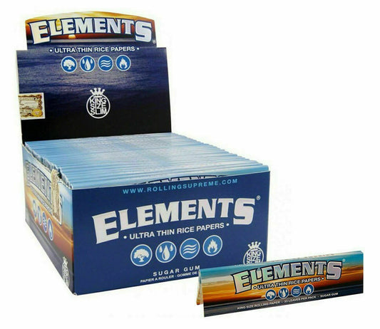 Elements Ultra Thin Rice King Size Slim Rolling Papers Skin