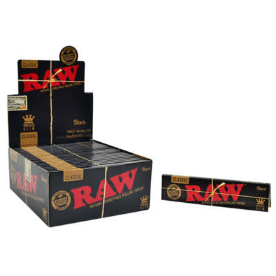 Raw Black Classic King Size Rolling Papers Slim Natural Unrefined Skins
