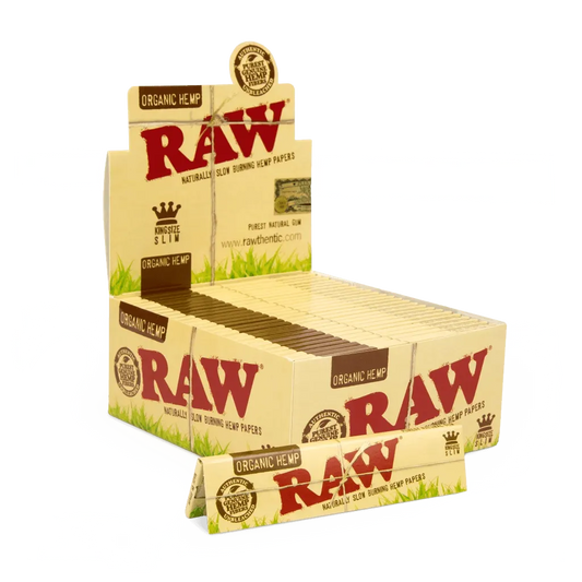 Raw Organic Hemp King Size Slim Rolling Papers Natural Unrefined Skins