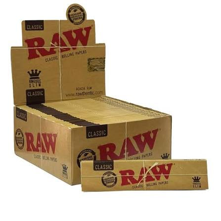 Raw Classic Natural Unrefined Rizla Rolling Papers Slim 110mm King Size
