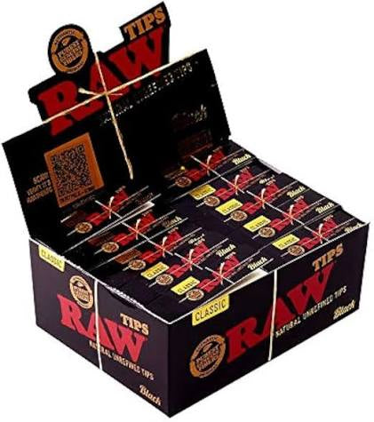 Raw Black Classic Rolling Paper Roach Filter Tips