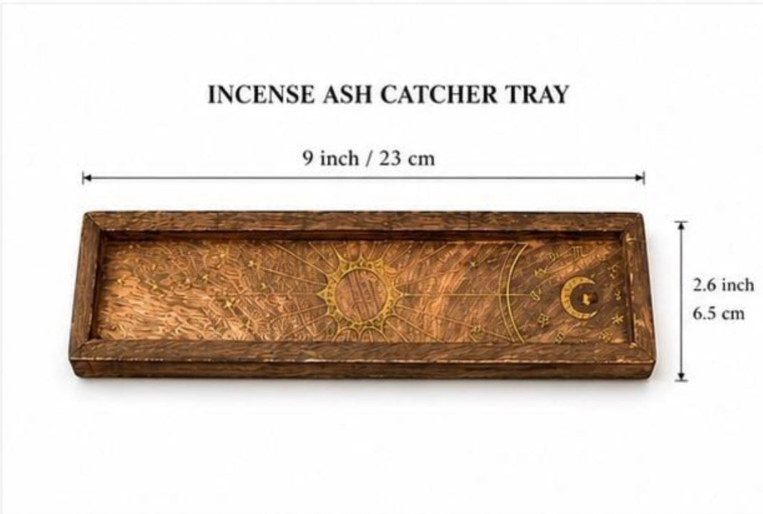 long & round Incense Stick & Cone Burner joss holder ash catcher box