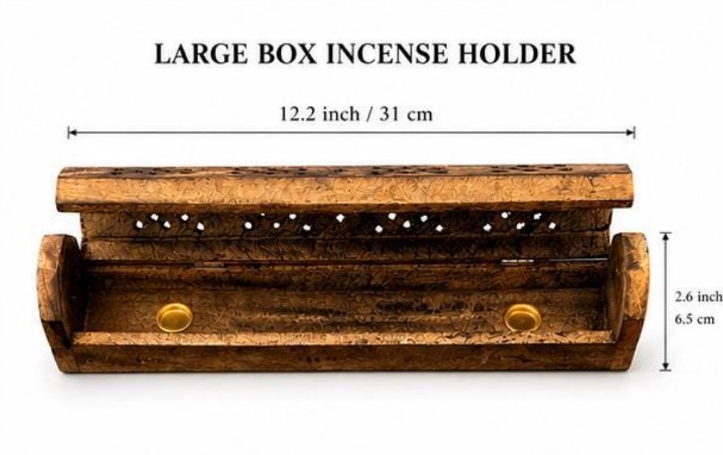 long & round Incense Stick & Cone Burner joss holder ash catcher box