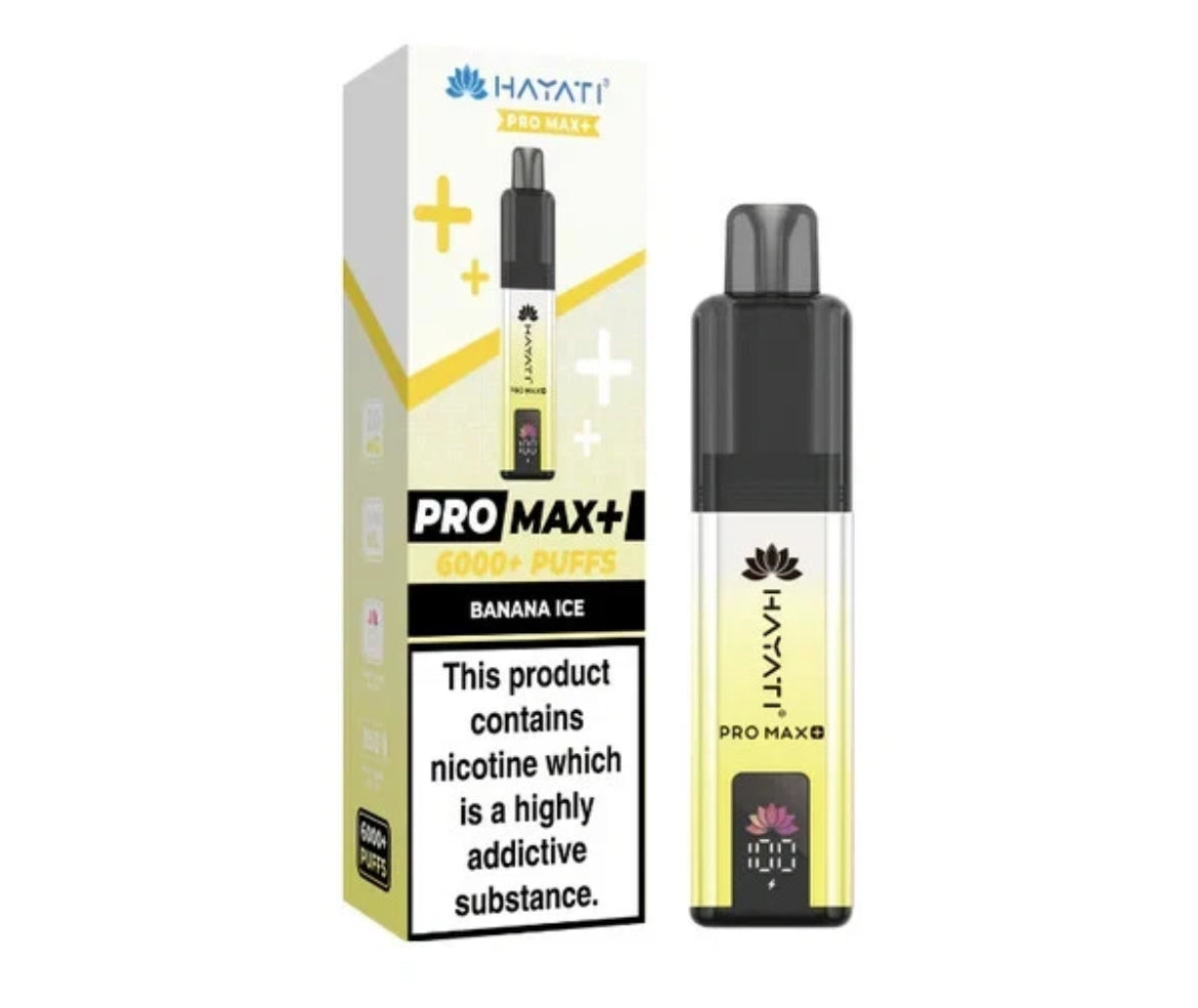 Hayati Pro Max Plus 6k Puffs Rechargeable Reusable Vape Kit Pre-filled Pods 20mg