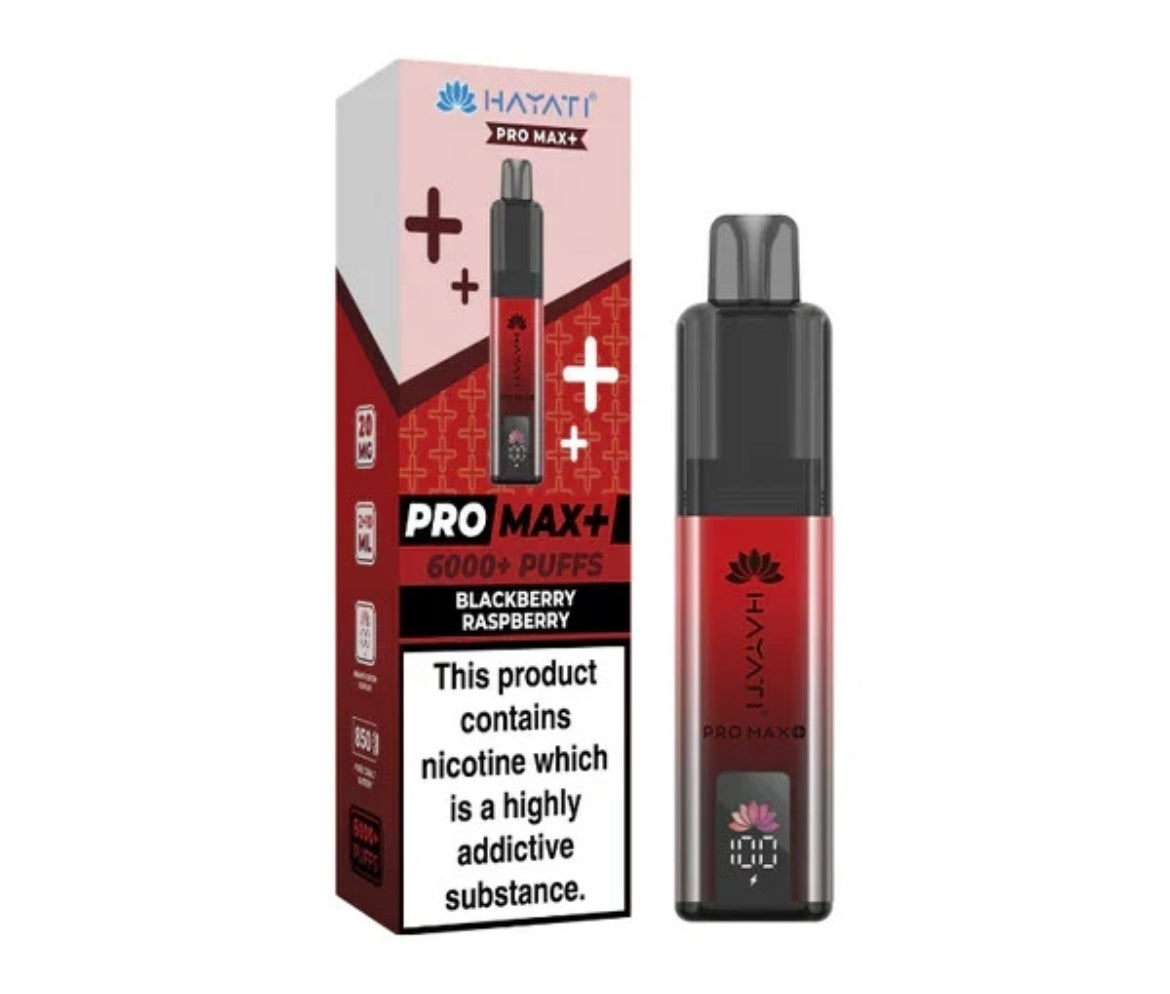 Hayati Pro Max Plus 6k Puffs Rechargeable Reusable Vape Kit Pre-filled Pods 20mg