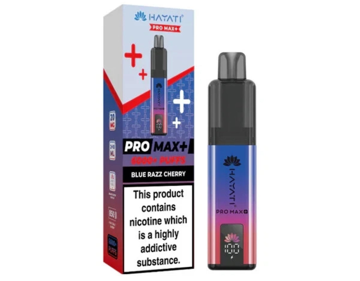 Hayati Pro Max Plus 6k Puffs Rechargeable Reusable Vape Kit Pre-filled Pods 20mg