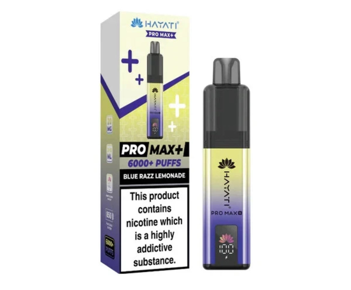 Hayati Pro Max Plus 6k Puffs Rechargeable Reusable Vape Kit Pre-filled Pods 20mg