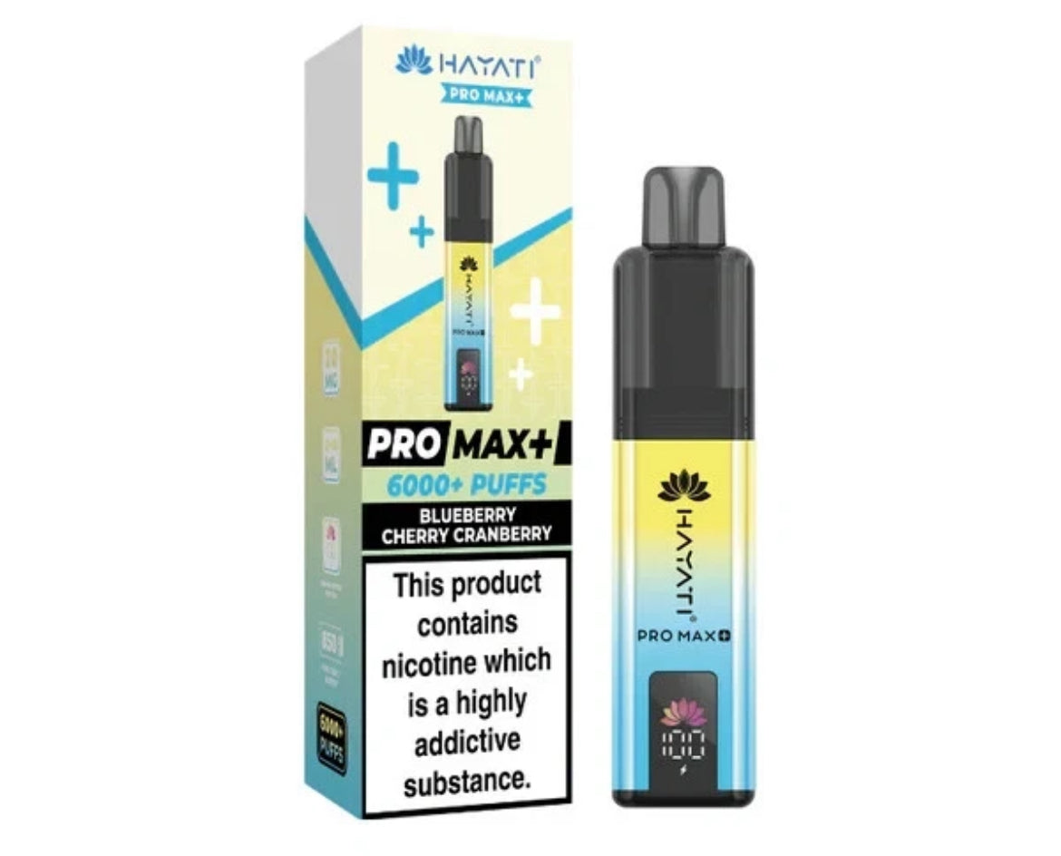 Hayati Pro Max Plus 6k Puffs Rechargeable Reusable Vape Kit Pre-filled Pods 20mg
