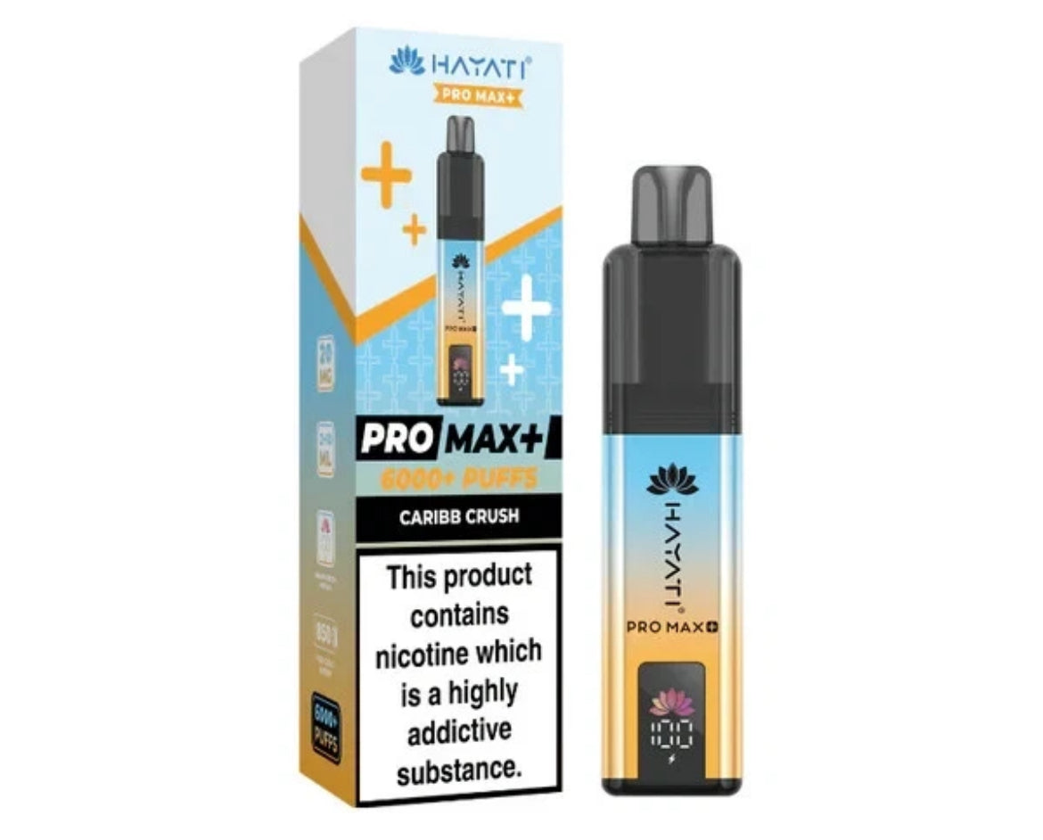 Hayati Pro Max Plus 6k Puffs Rechargeable Reusable Vape Kit Pre-filled Pods 20mg