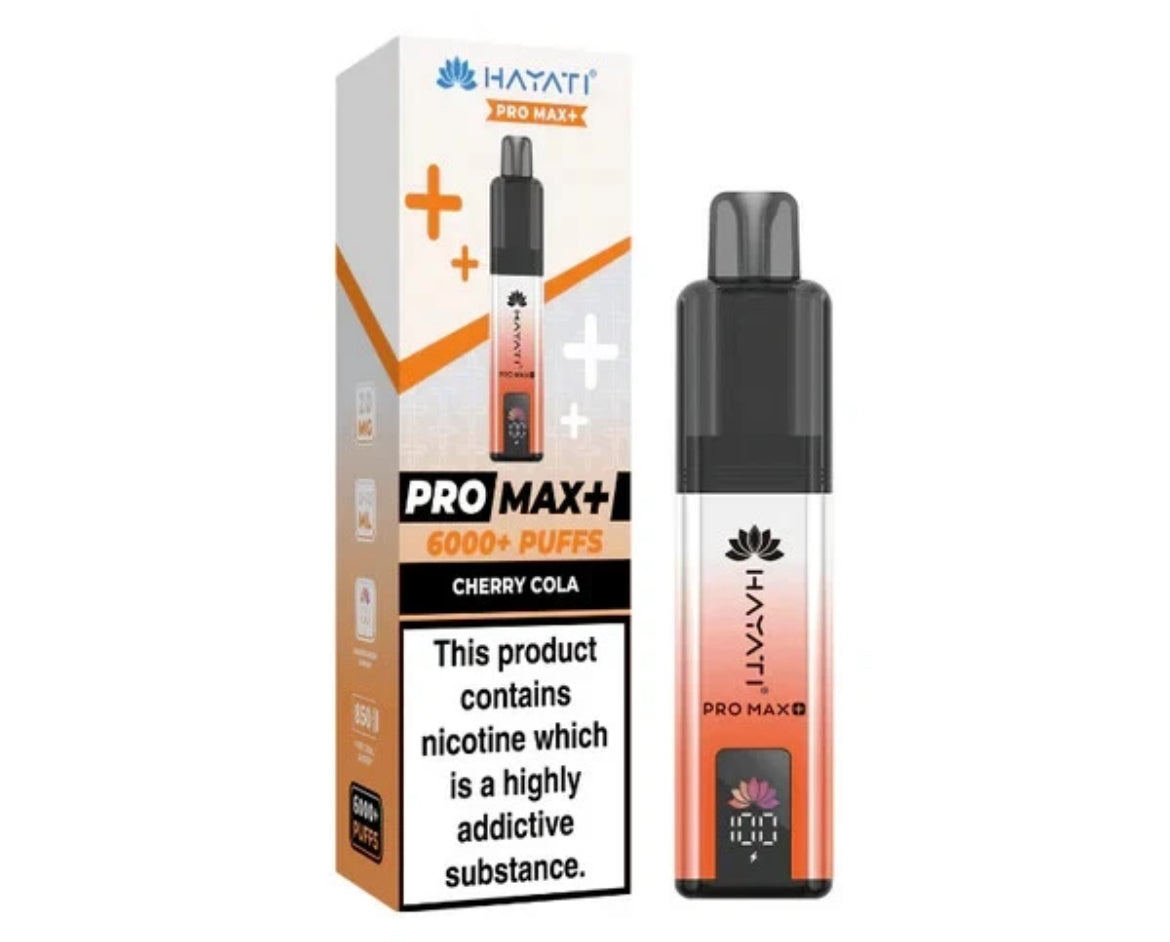 Hayati Pro Max Plus 6k Puffs Rechargeable Reusable Vape Kit Pre-filled Pods 20mg