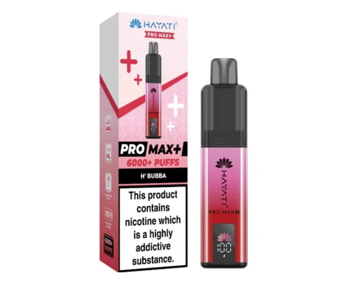 Hayati Pro Max Plus 6k Puffs Rechargeable Reusable Vape Kit Pre-filled Pods 20mg