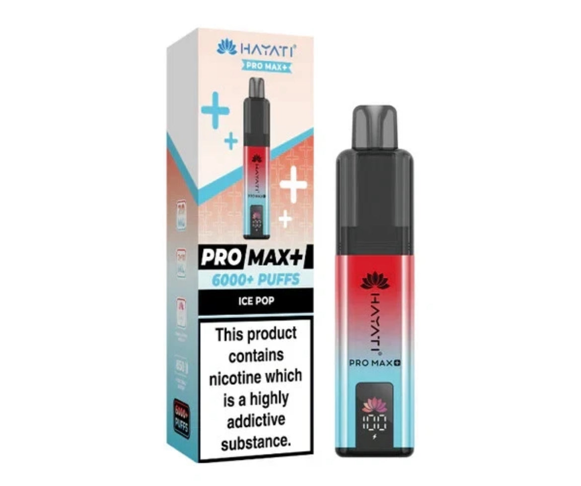 Hayati Pro Max Plus 6k Puffs Rechargeable Reusable Vape Kit Pre-filled Pods 20mg