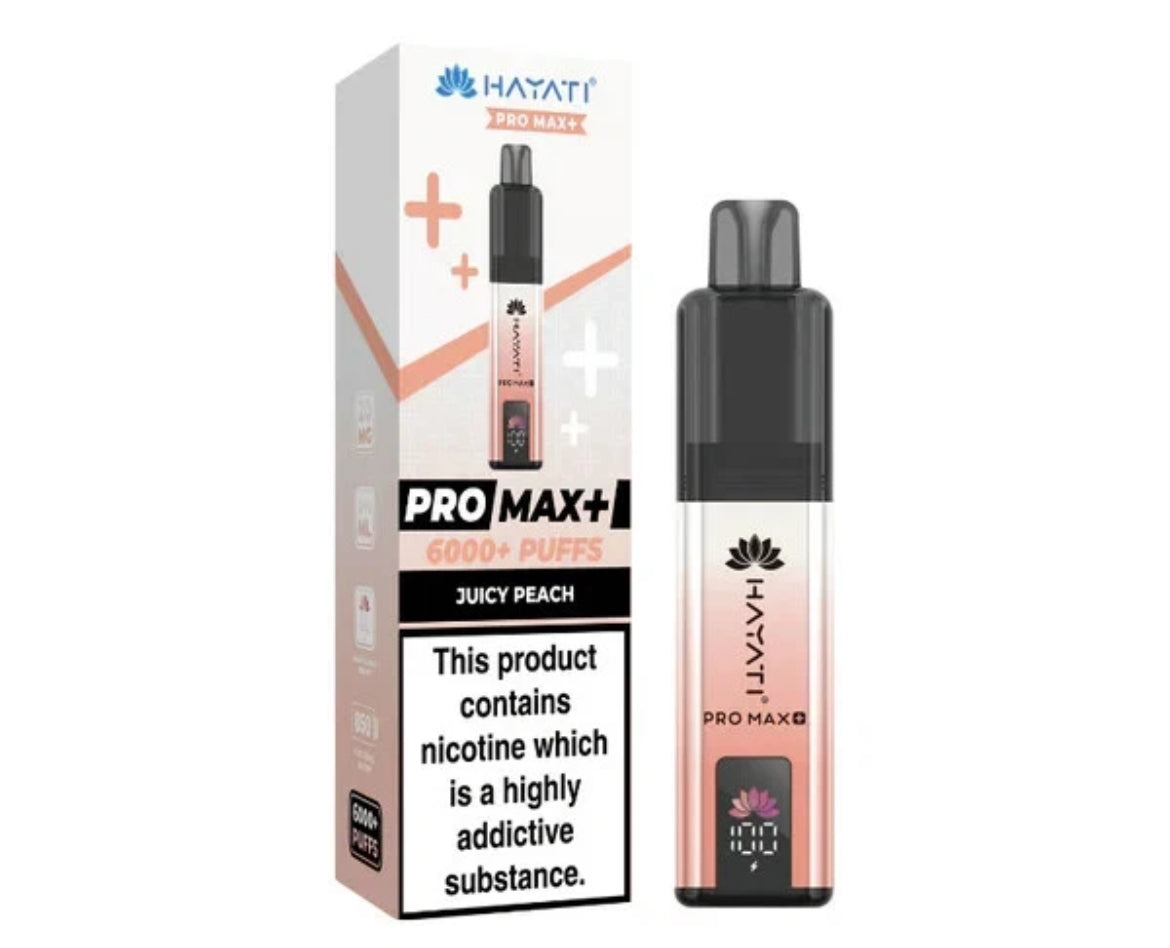 Hayati Pro Max Plus 6k Puffs Rechargeable Reusable Vape Kit Pre-filled Pods 20mg