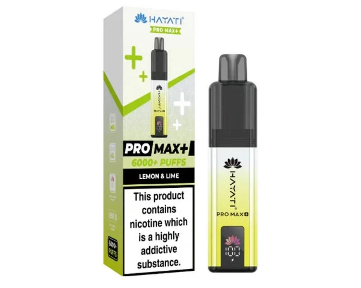 Hayati Pro Max Plus 6k Puffs Rechargeable Reusable Vape Kit Pre-filled Pods 20mg