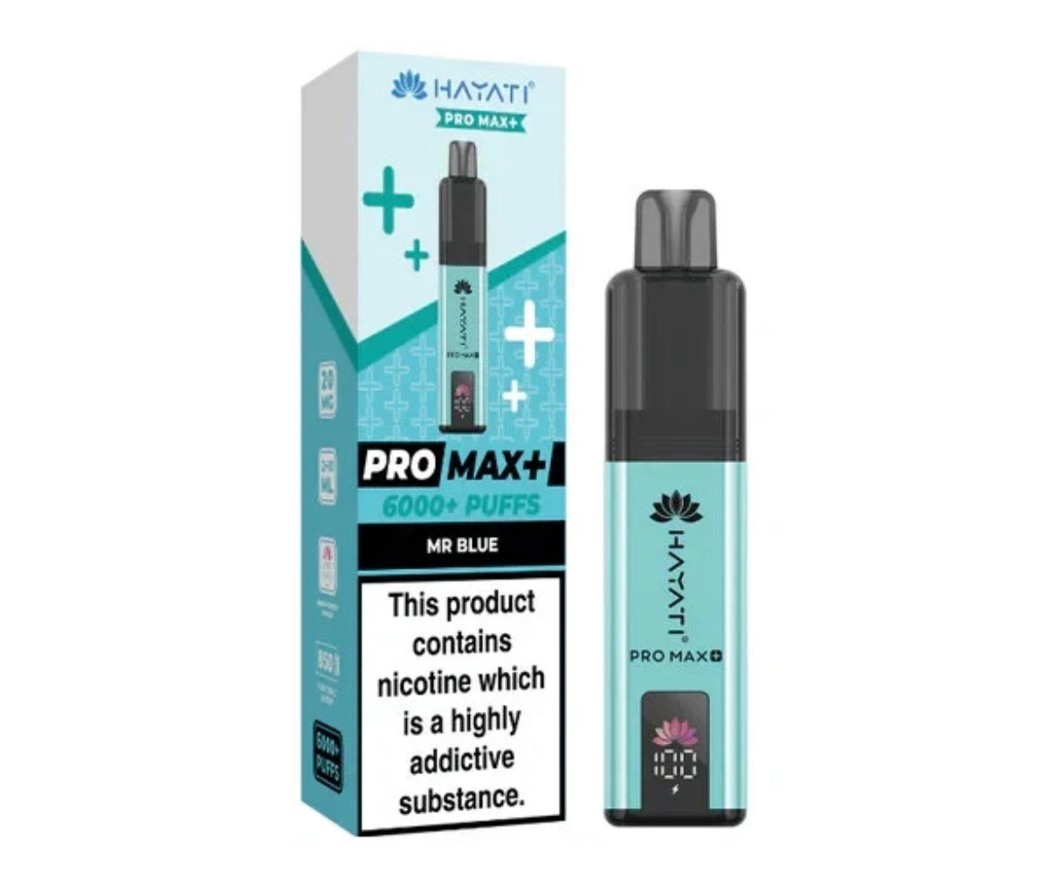 Hayati Pro Max Plus 6k Puffs Rechargeable Reusable Vape Kit Pre-filled Pods 20mg