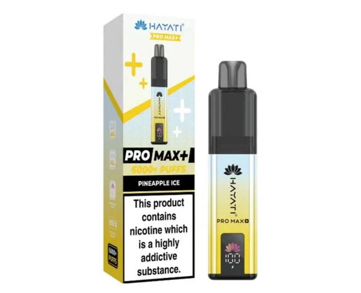 Hayati Pro Max Plus 6k Puffs Rechargeable Reusable Vape Kit Pre-filled Pods 20mg