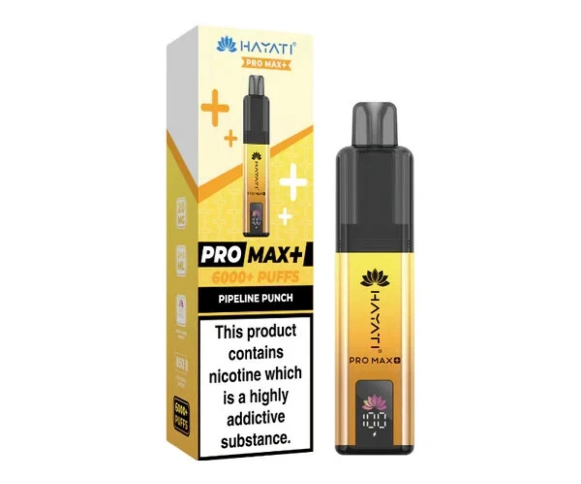 Hayati Pro Max Plus 6k Puffs Rechargeable Reusable Vape Kit Pre-filled Pods 20mg