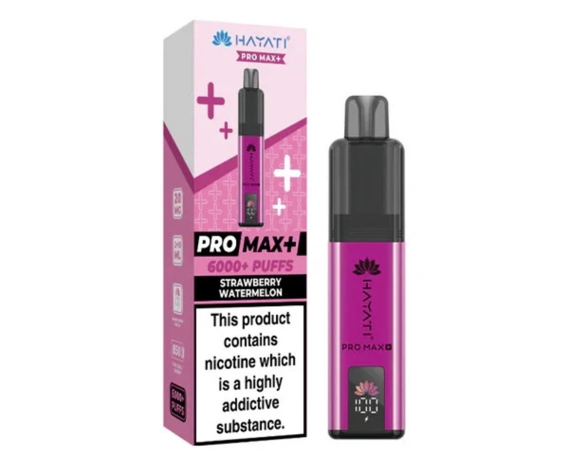 Hayati Pro Max Plus 6k Puffs Rechargeable Reusable Vape Kit Pre-filled Pods 20mg