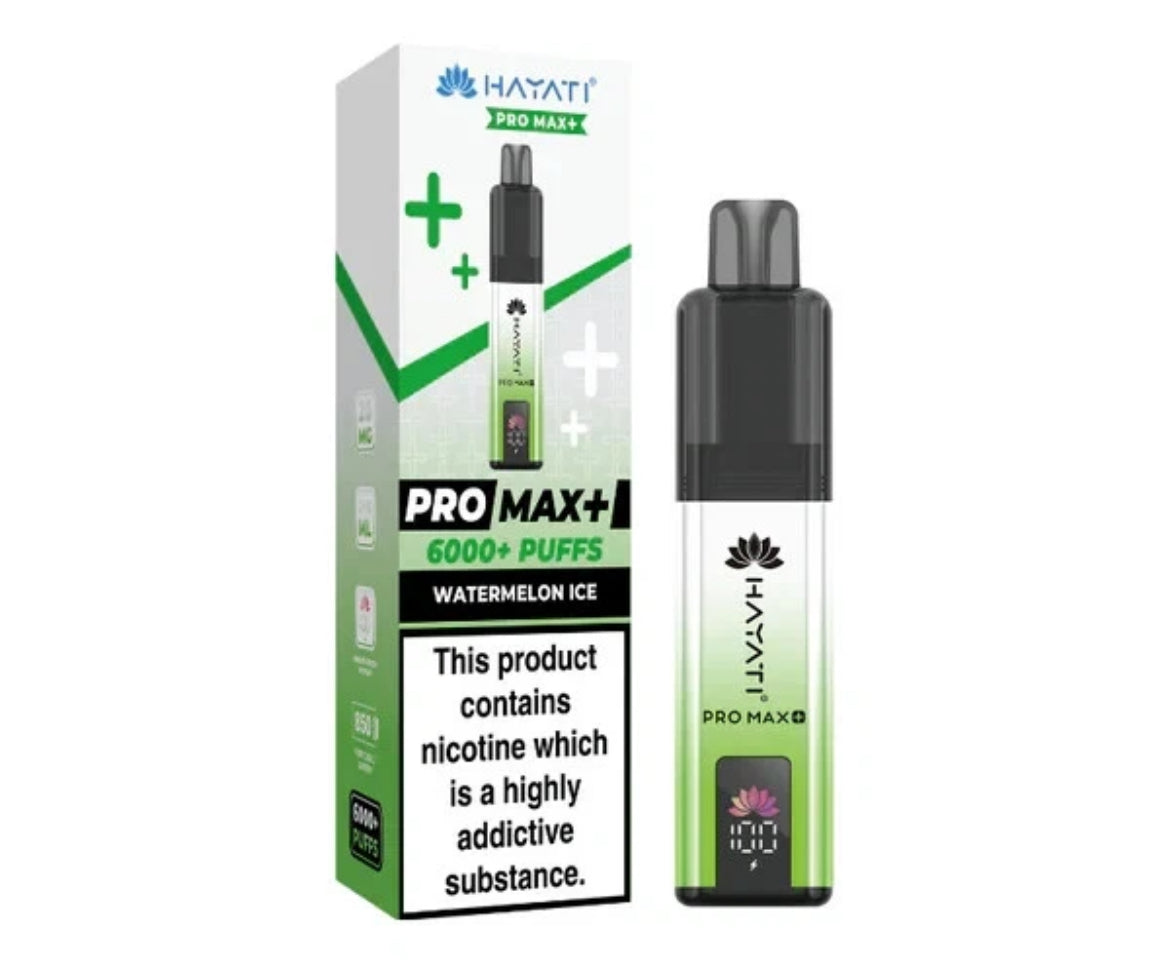 Hayati Pro Max Plus 6k Puffs Rechargeable Reusable Vape Kit Pre-filled Pods 20mg