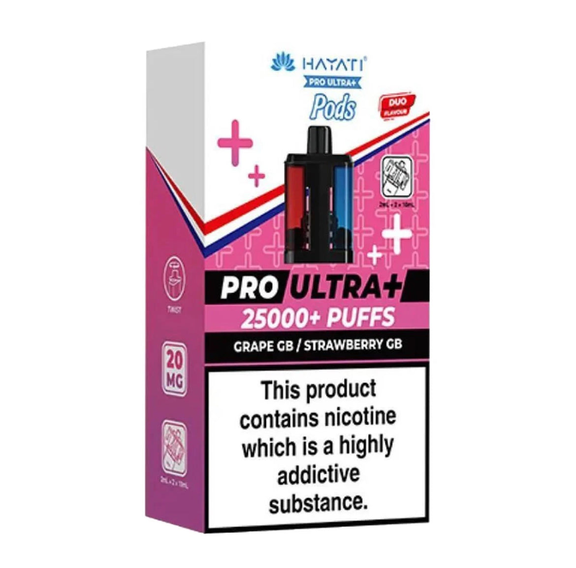 Hayati Pro Ultra Plus Prefilled Pods 20mg 25000 Puffs Replacement Pods Only