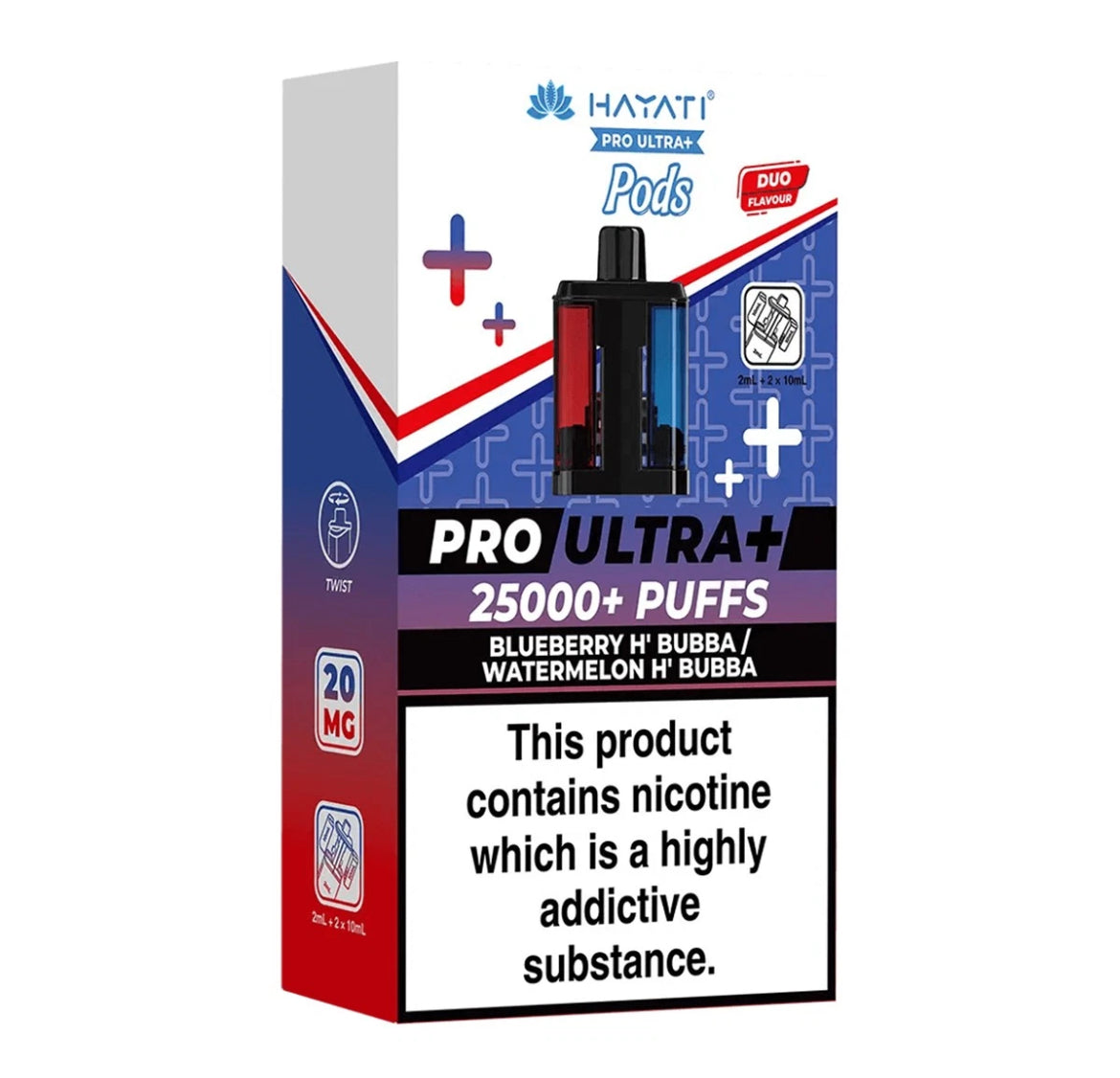 Hayati Pro Ultra Plus Prefilled Pods 20mg 25000 Puffs Replacement Pods Only