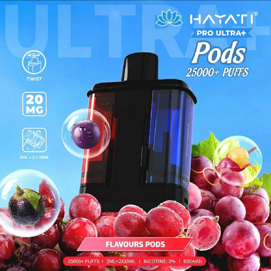 Hayati Pro Ultra Plus Prefilled Pods 20mg 25000 Puffs Replacement Pods Only