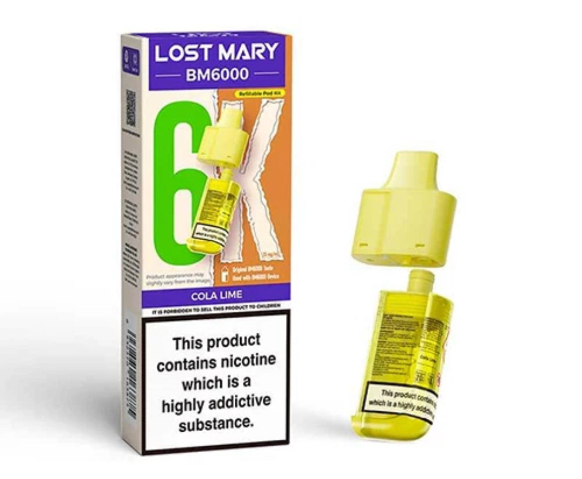 Lost Mary BM6000 Refill | Lost Mary BM6000 Replaceable Pods 6K Puffs 20mg