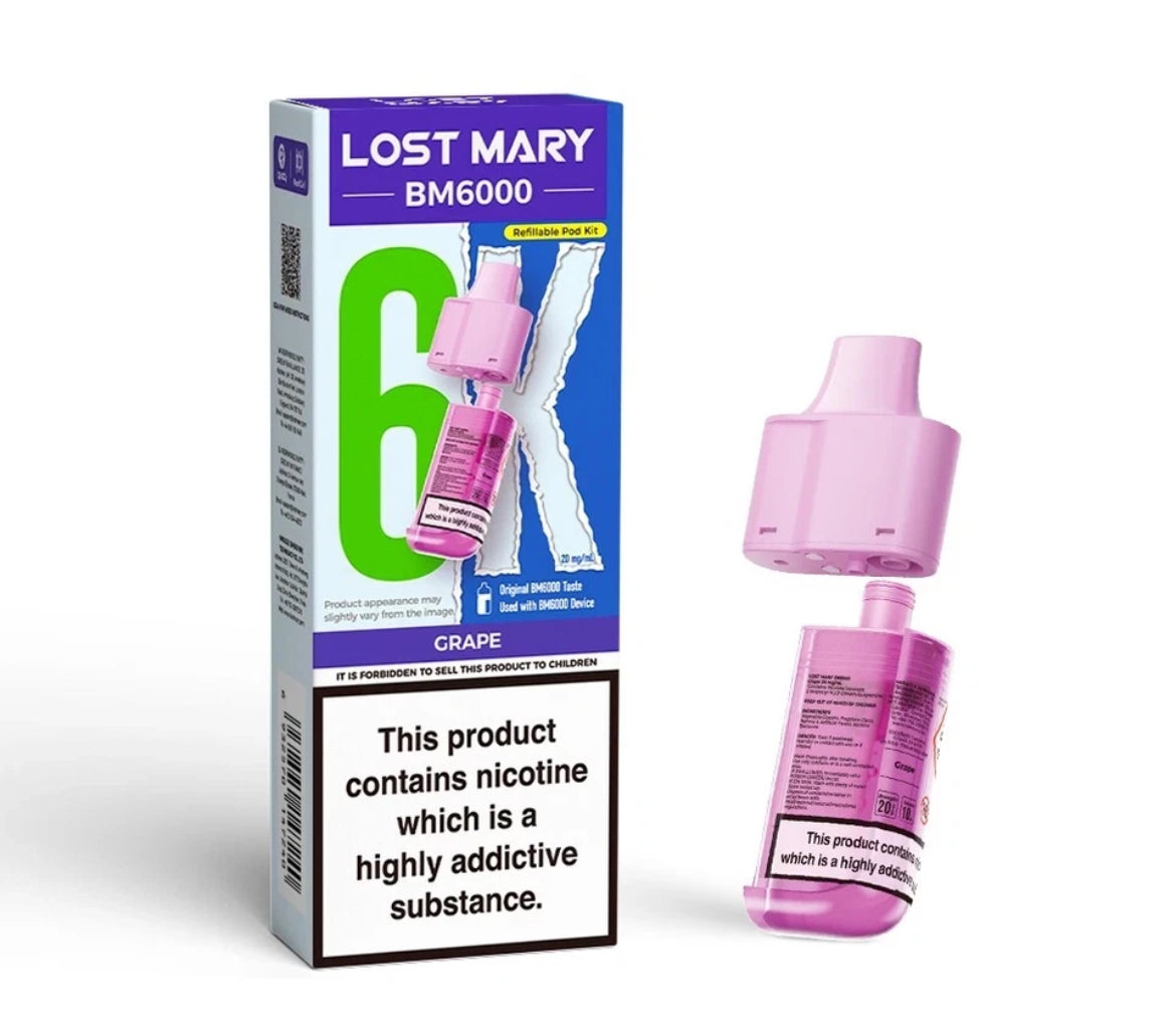 Lost Mary BM6000 Refill | Lost Mary BM6000 Replaceable Pods 6K Puffs 20mg