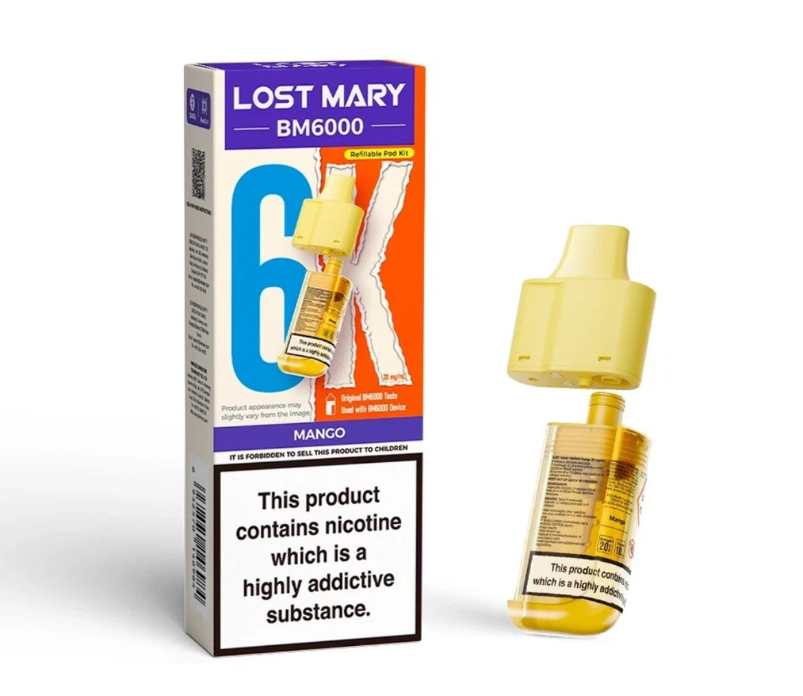 Lost Mary BM6000 Refill | Lost Mary BM6000 Replaceable Pods 6K Puffs 20mg