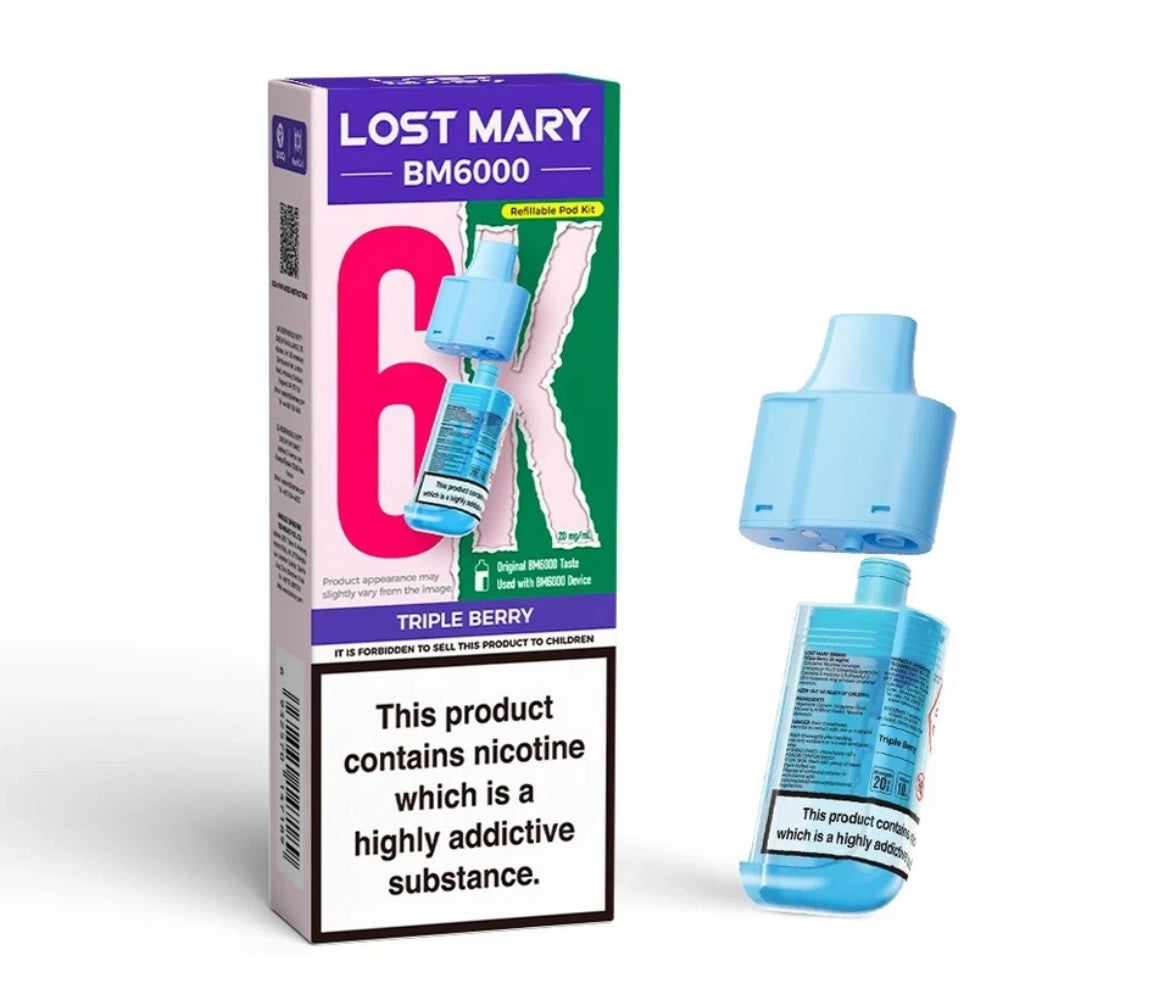 Lost Mary BM6000 Refill | Lost Mary BM6000 Replaceable Pods 6K Puffs 20mg